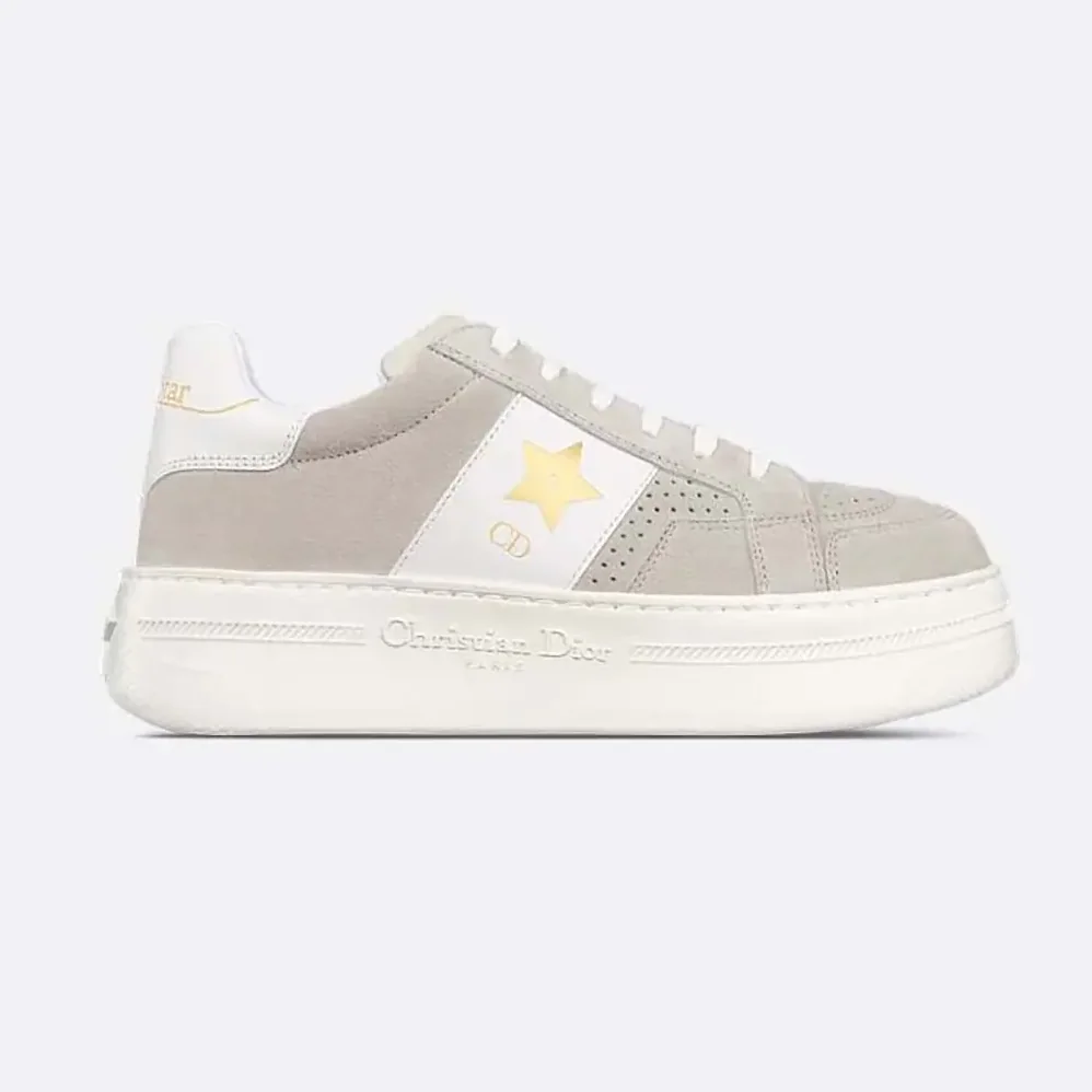 Dior Dior Star Platform Sneaker Light Beige Suede Calfskin for Women Dior Dior Star Platform Sneaker Light Beige Suede Calfskin for Women