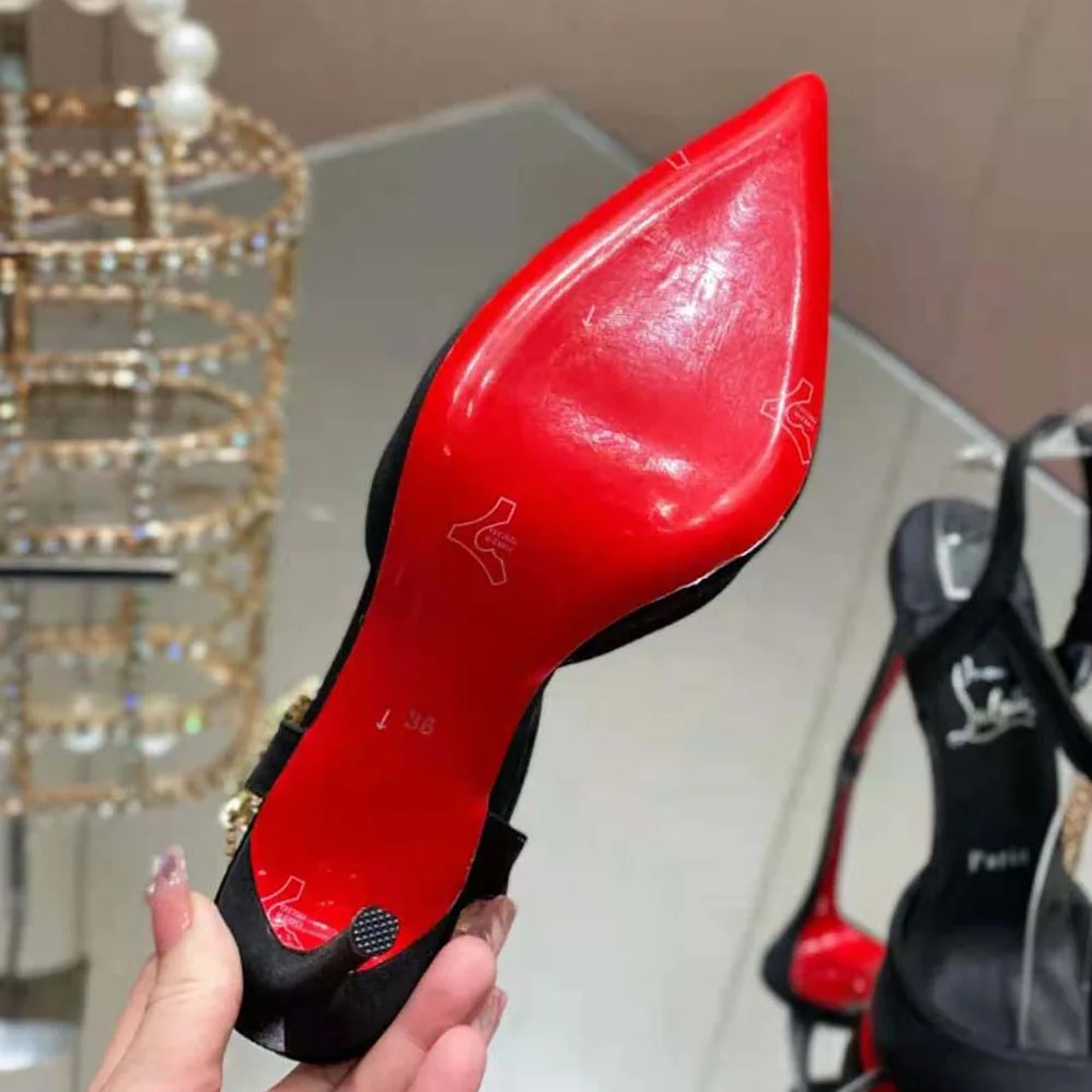 Christian Louboutin Goldina 100 mm Heel Height for Women in Black Christian Louboutin Goldina 100 mm Heel Height for Women in Black