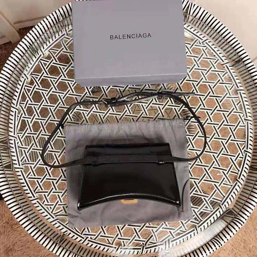 Balenciaga Hourglass Small Beltbag in Black Shiny Box Calfskin for Women Balenciaga Hourglass Small Beltbag in Black Shiny Box Calfskin for Women