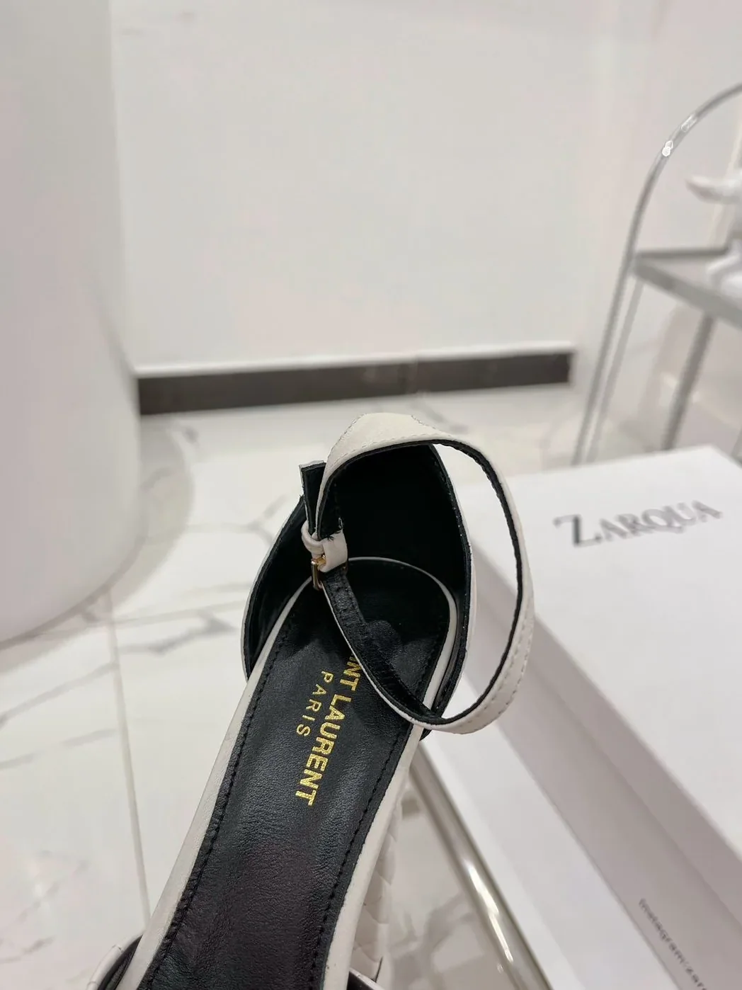 Saint Laurent Jodie Platform Sandals In Smooth White