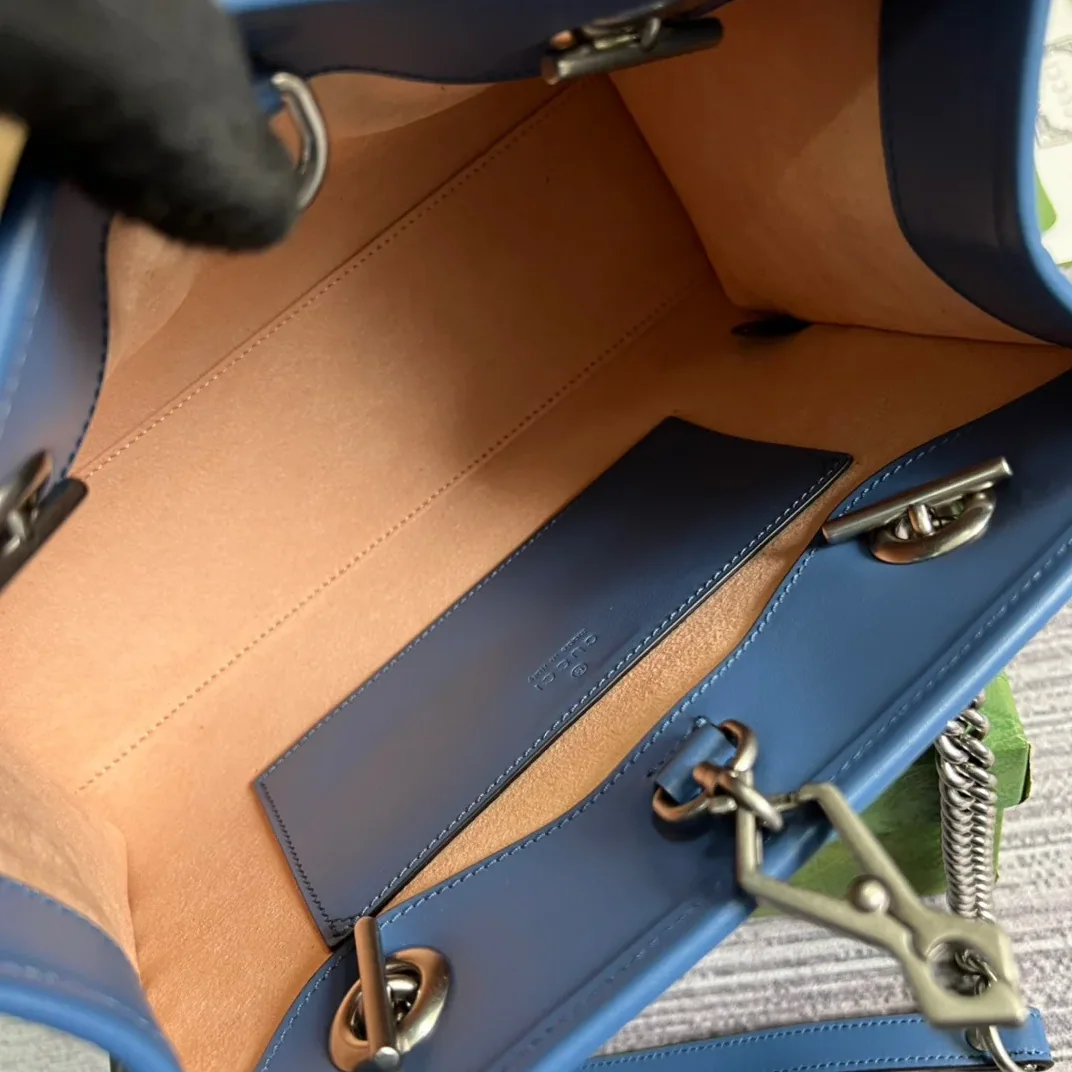Gucci Marmont Small Matelasse Tote Blue