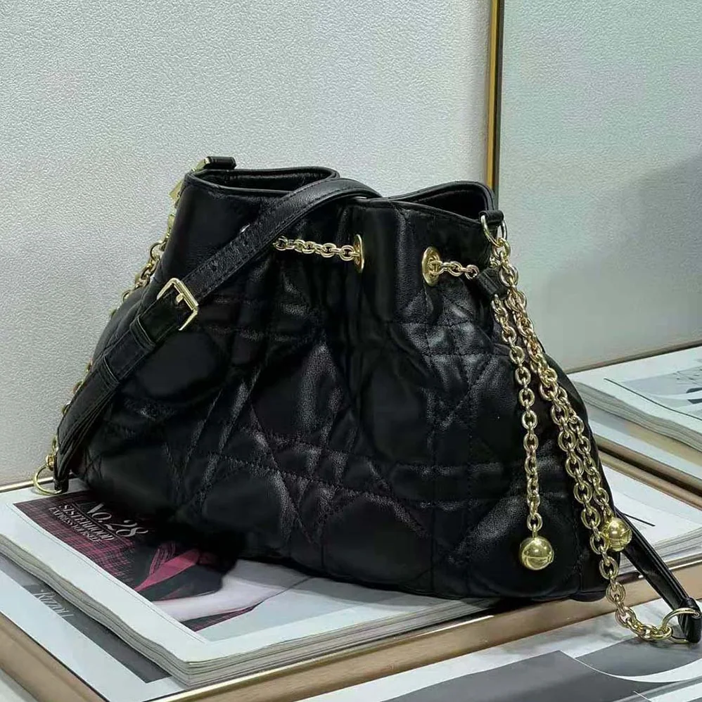 Dior Medium Dior Ammi Bag Black Supple Macrocannage Lambskin for Women Dior Medium Dior Ammi Bag Black Supple Macrocannage Lambskin for Women