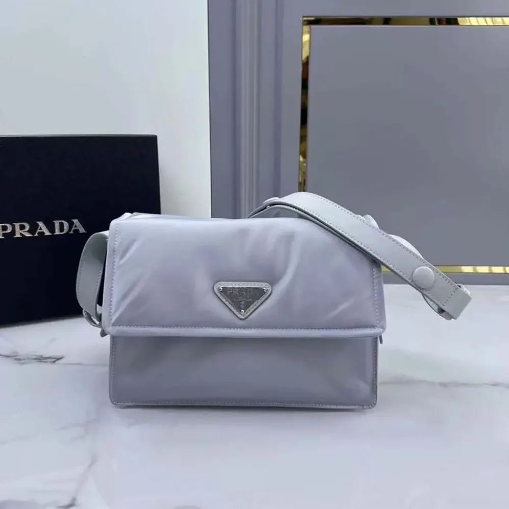 Prada Small Padded Re-Nylon Shoulder Bag for Women in Blue Prada Small Padded Re-Nylon Shoulder Bag for Women in Blue