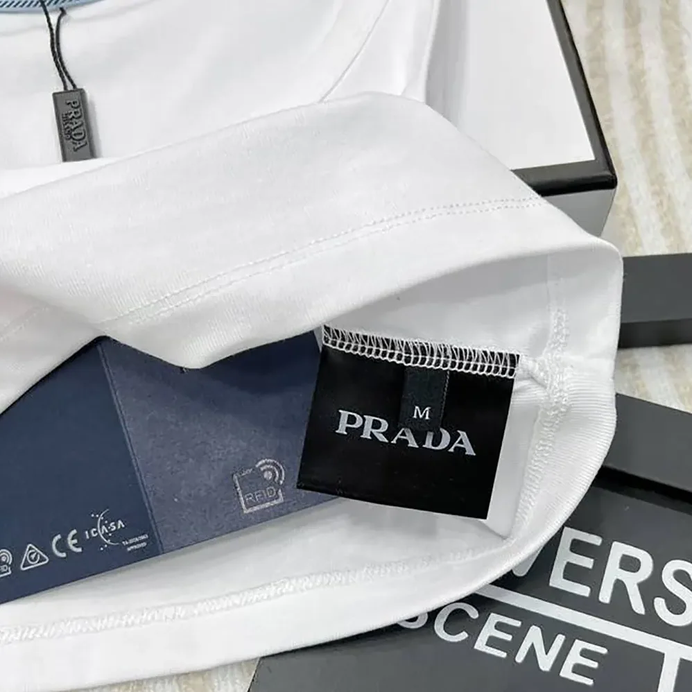 Prada Jersey Cropped Top for Women in White Prada Jersey Cropped Top for Women in White