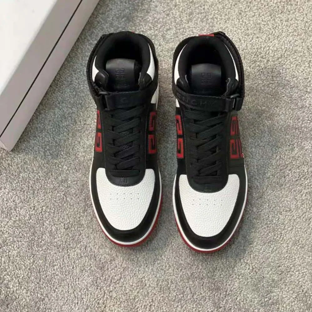 Givenchy G4 High Top Sneakers in Leather for Men in Black/White/Red