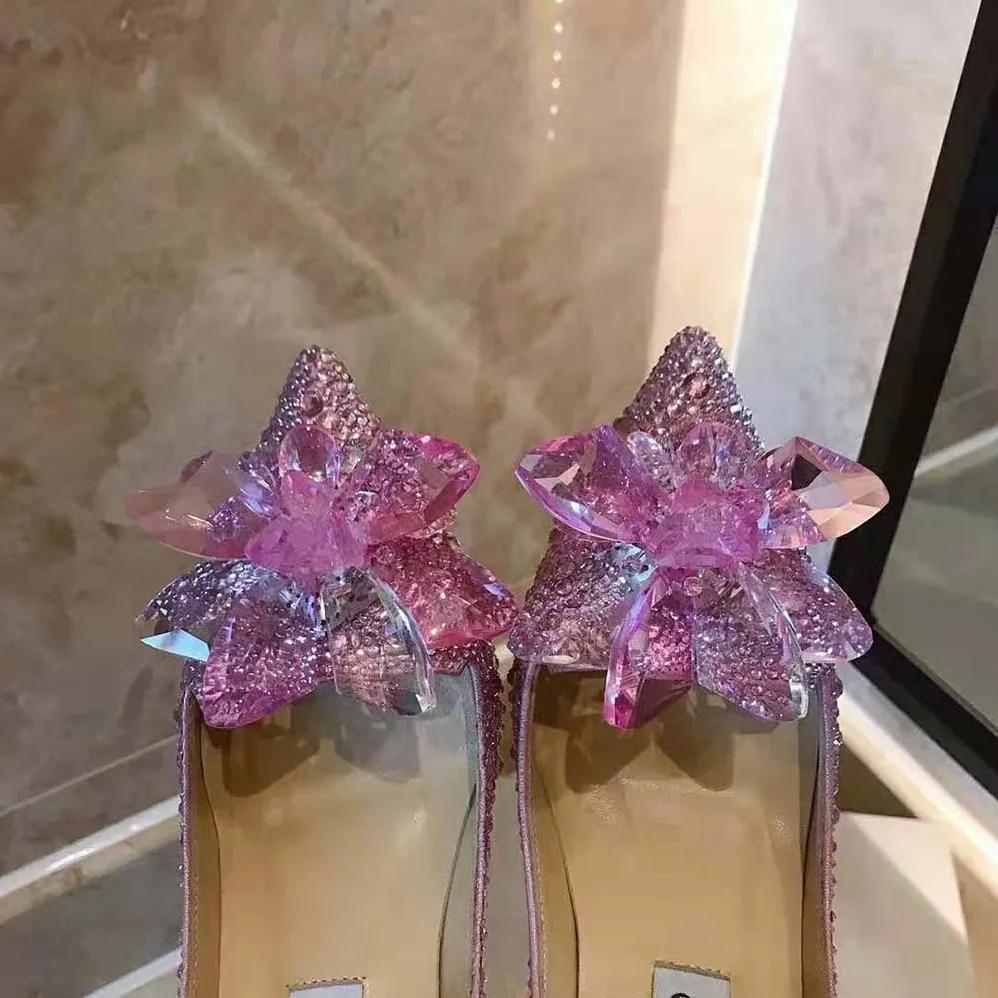 Jimmy Choo Alia Rose Mix Suede and Crystal Covered Pointy Toe Pumps for Women Jimmy Choo Alia Rose Mix Suede and Crystal Covered Pointy Toe Pumps for Women
