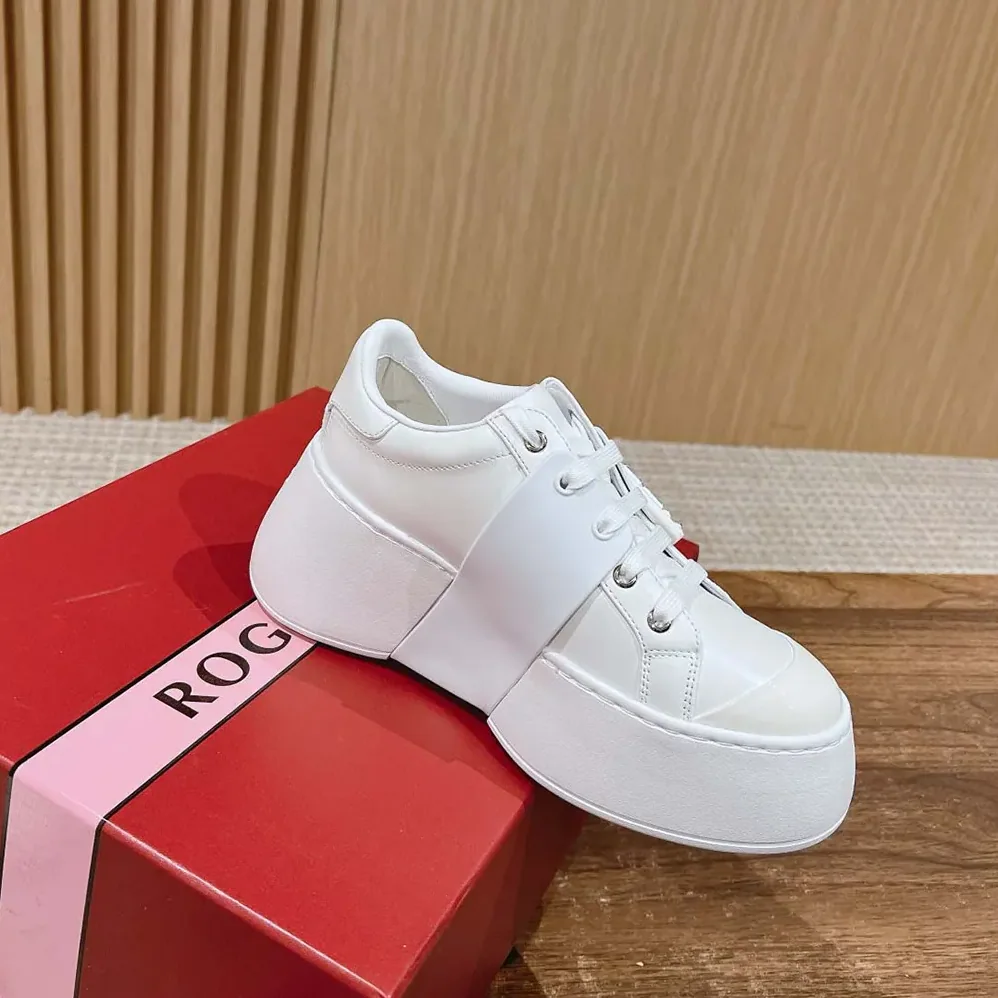 Roger Vivier Viv Skate Sneakers In Calfskin Nappa Leather White for Women Roger Vivier Viv Skate Sneakers In Calfskin Nappa Leather White for Women