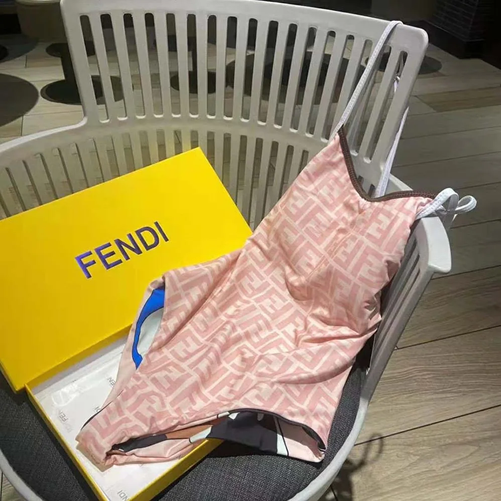 Fendi Swimsuit Multicolor Lycra Swimsuit for Women in Pink