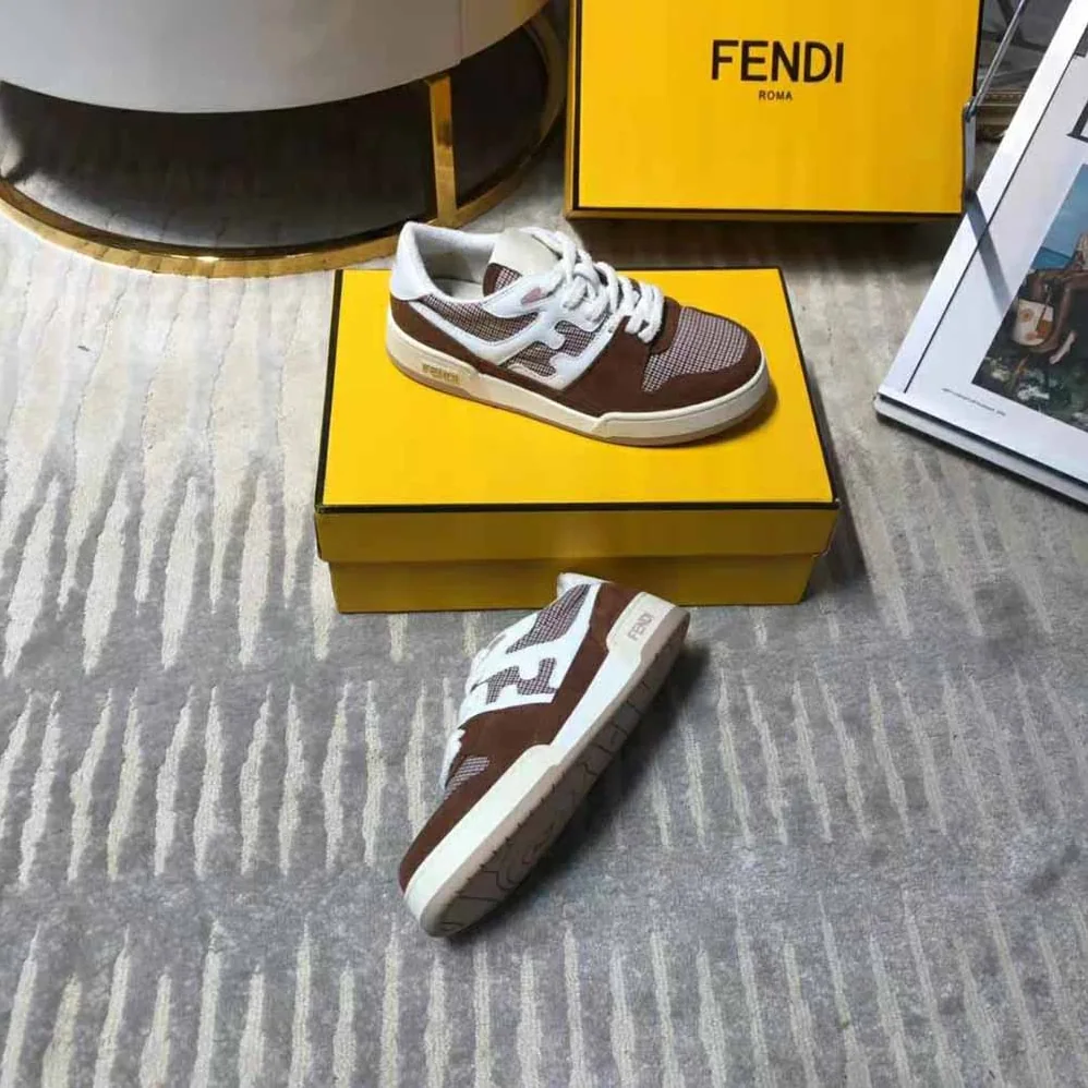 Fendi Fendi Match Brown Suede Low for Women in Tops Fendi Fendi Match Brown Suede Low for Women in Tops