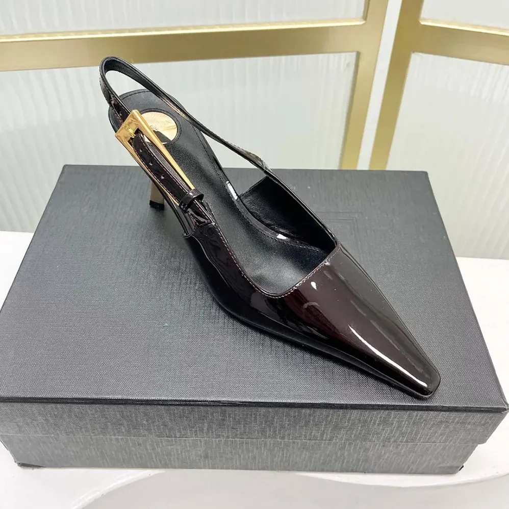 Saint Laurent YSL Lee Slingback Pumps in Patent Leather for Women Saint Laurent YSL Lee Slingback Pumps in Patent Leather for Women