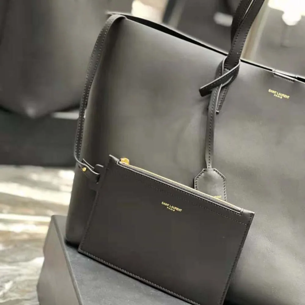 Saint Laurent YSL Shopping Saint Laurent E/W in Supple Leather for Women in Black Saint Laurent YSL Shopping Saint Laurent E/W in Supple Leather for Women in Black