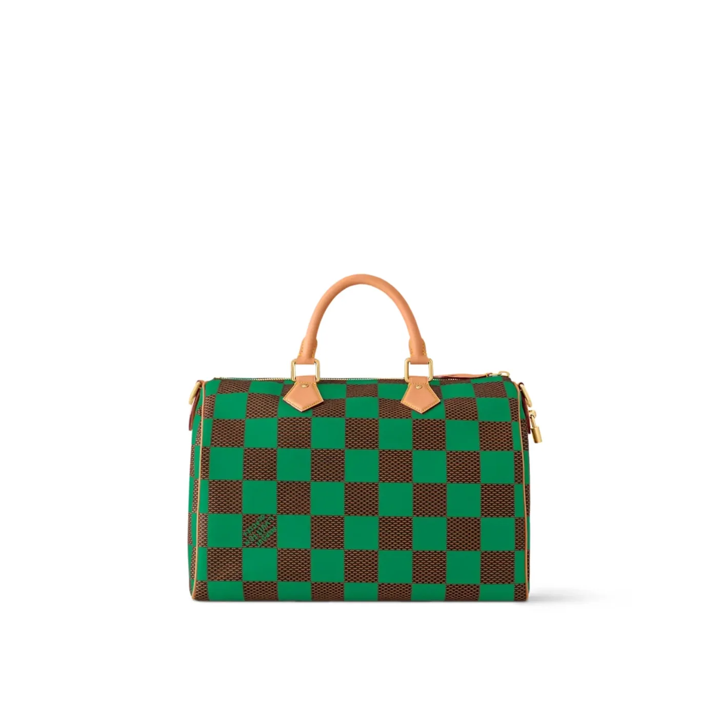 Louis Vuitton Speedy 40 Bandouliere Top Handle Bag / Damier Pop Green Gold Hardware Louis Vuitton Speedy 40 Bandouliere Top Handle Bag / Damier Pop Green Gold Hardware