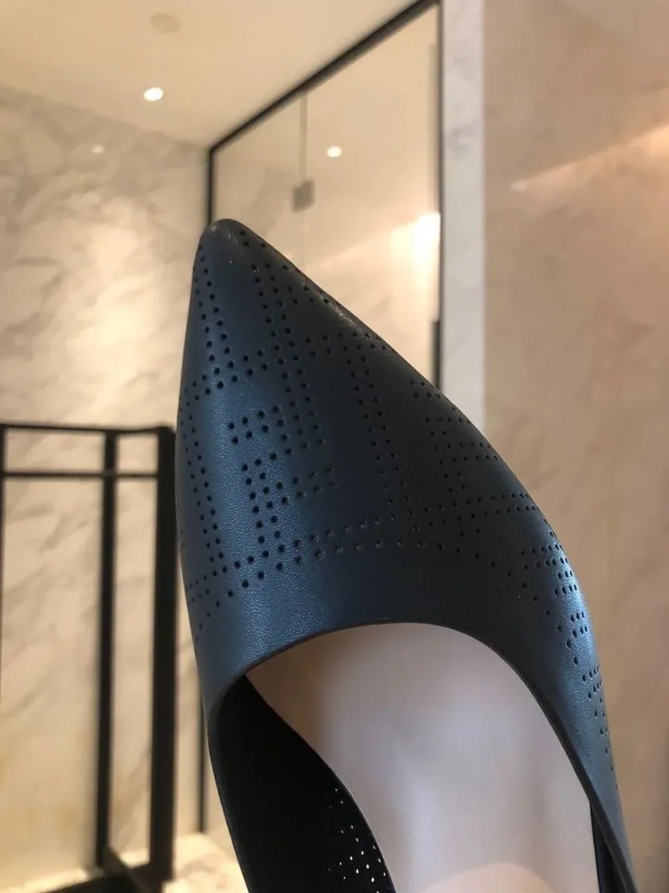 Fendi Colibri Perforated FF Sabot Mules Spring/Summer 2020 Collection, Black