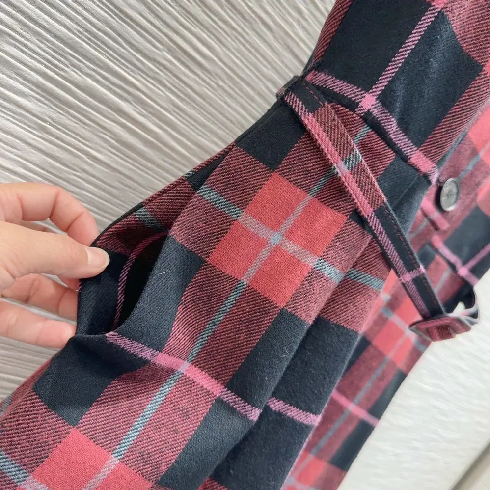 Dior Short Belted Dress Pink Gray and White Check'n'Dior Virgin Wool for Women Dior Short Belted Dress Pink Gray and White Check'n'Dior Virgin Wool for Women
