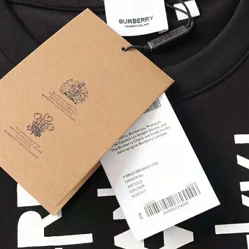 Burberry Logo Print Cotton Oversized T-shirt for Men in Black