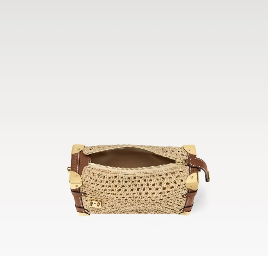 Louis Vuitton Side Trunk MM Raffia Natural in Brown / Louis Vuitton Side Trunk MM Raffia Natural in Brown /