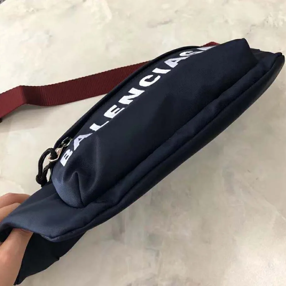 Balenciaga Wheel Beltpack in Navy Nylon and Balenciaga Embroidered for Women