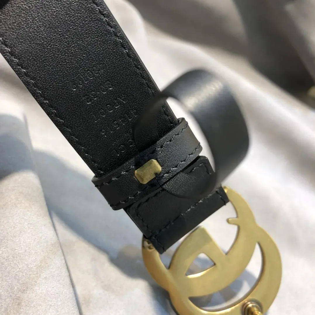 Gucci Belt With Double G Buckle Black /