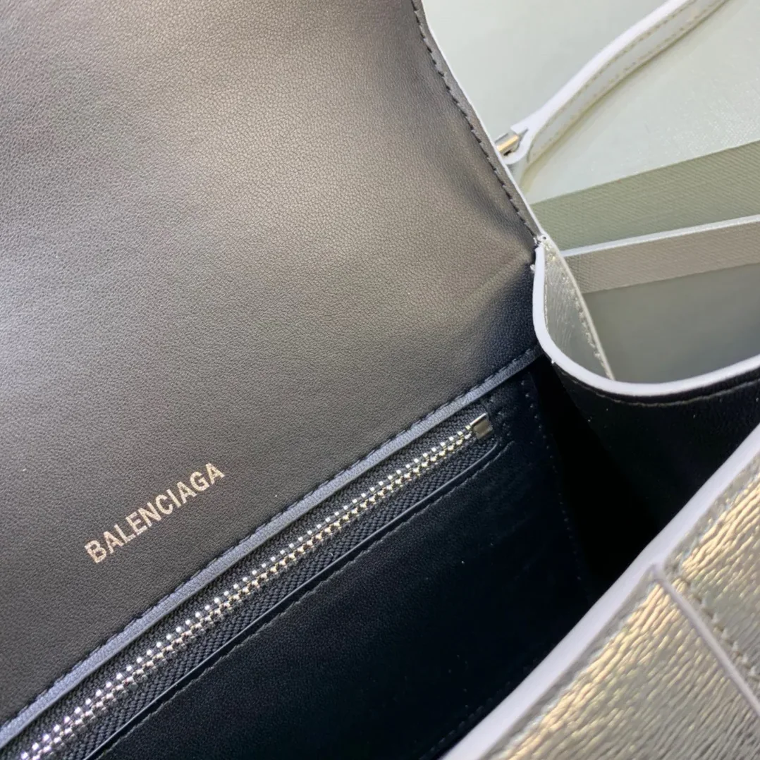 Balenciaga Hourglass Small Handbag In Sliver Balenciaga Hourglass Small Handbag In Sliver