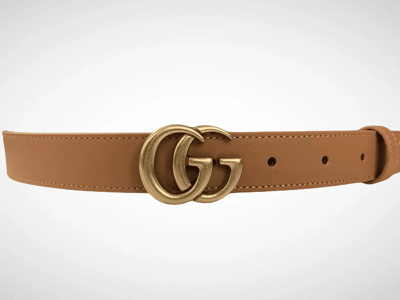 Leather Belt Gold Buckle