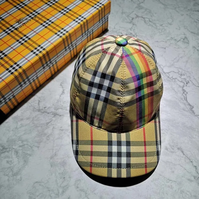 Burberry Rainbow Vintage Check Baseball Cap for Unisex