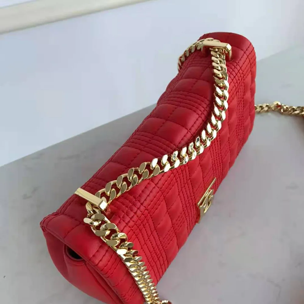 Burberry Small Quilted Lambskin Lola Bag for Women in Red