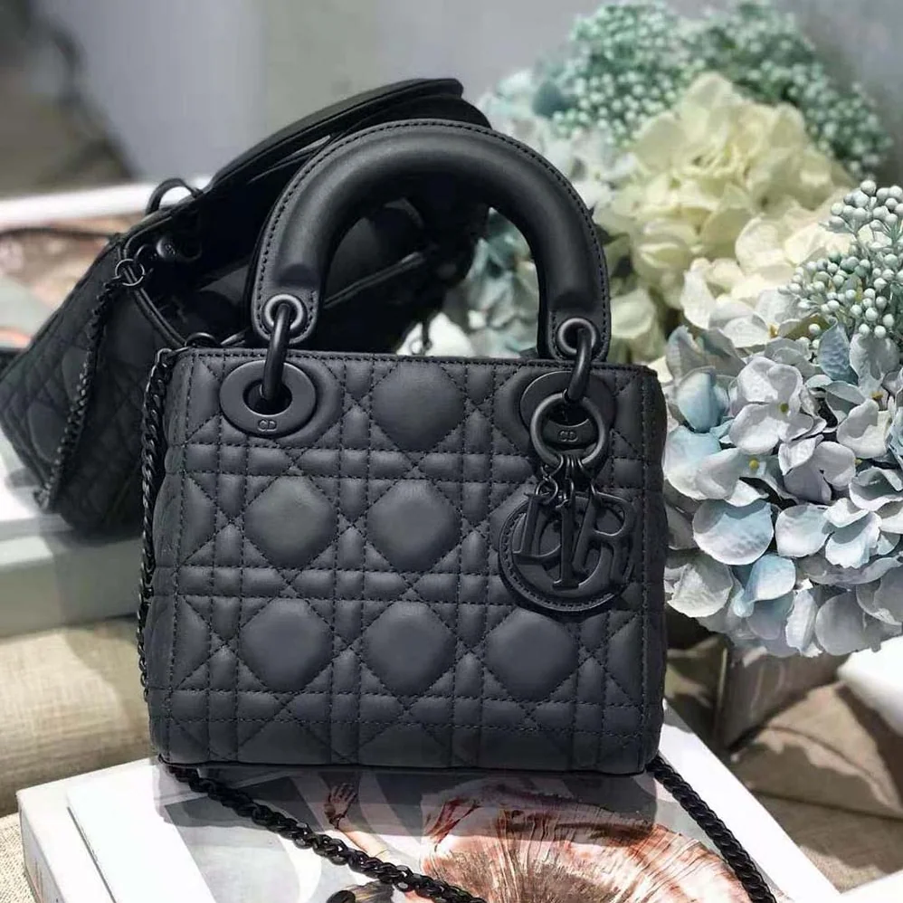 Dior Mini Lady Dior Bag Black Ultramatte Cannage Calfskin for Women Dior Mini Lady Dior Bag Black Ultramatte Cannage Calfskin for Women