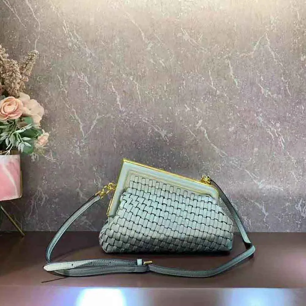 Fendi Fendi First Small Mint Green Leather Interlace Bag for Women