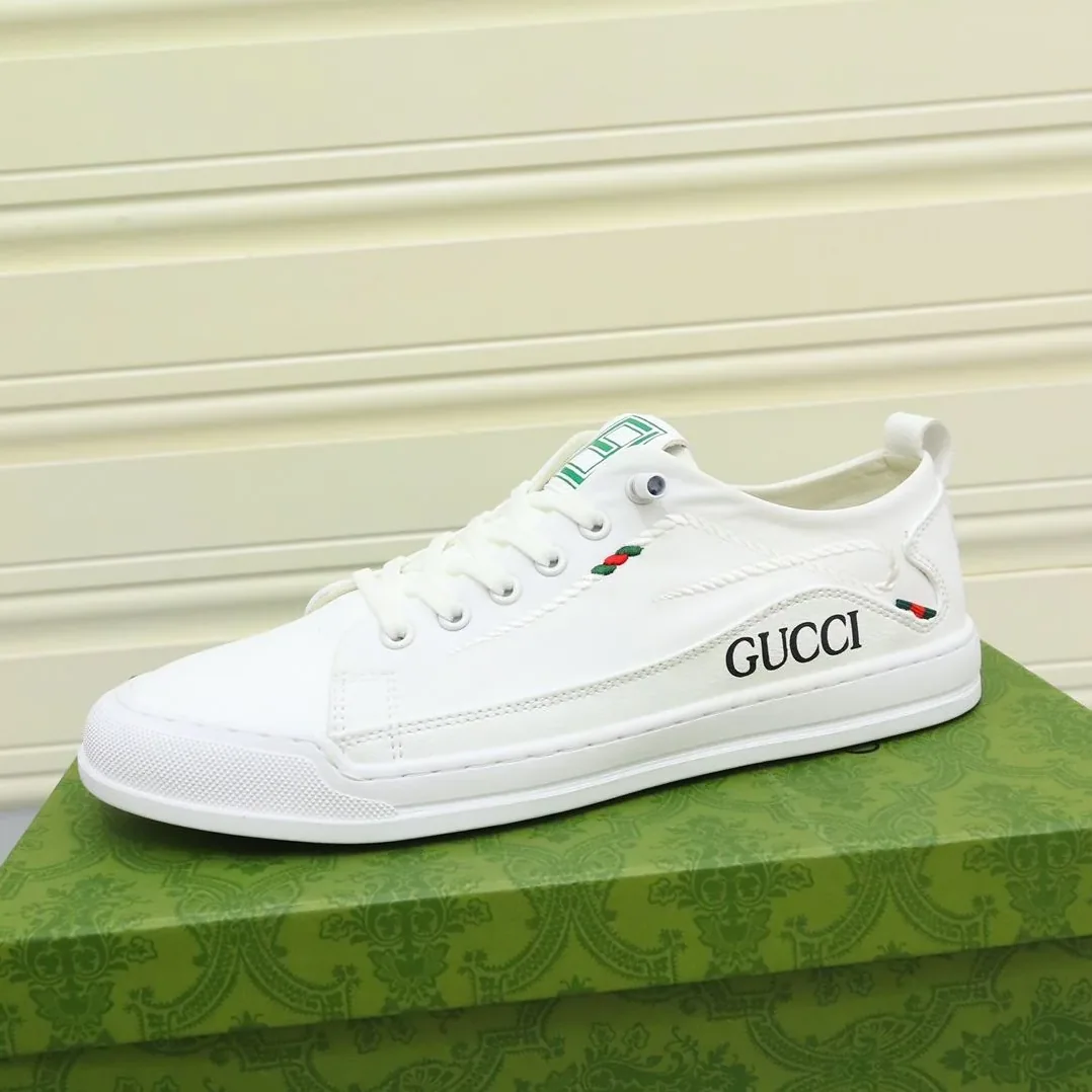 Gucci Sneakers With Twisted Rope Embroidered White for Men