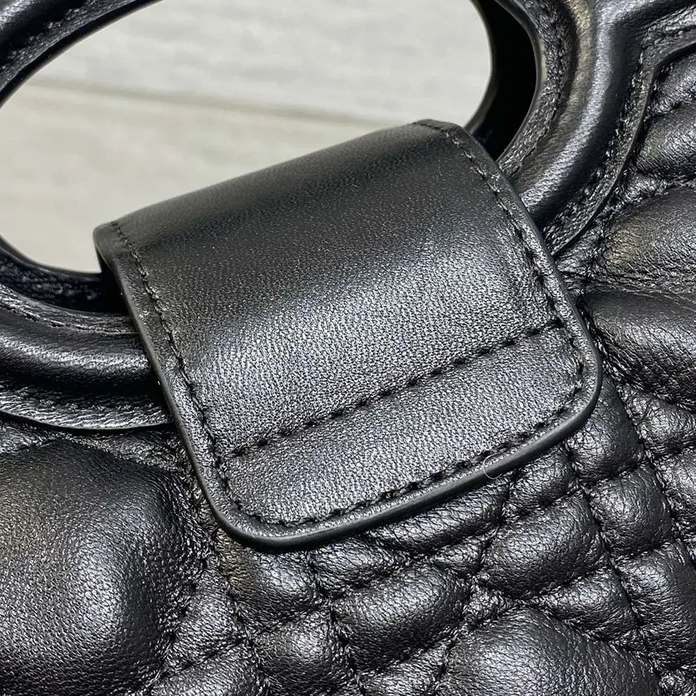 Dior Dior Jolie Top Handle Mini Bag Black Cannage Lambskin for Women