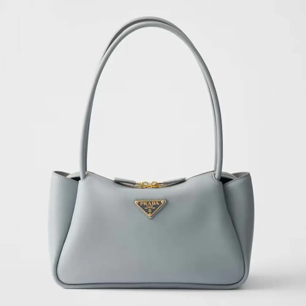 Prada Darling Medium Leather Shoulder Bag for Women in Light Blue Prada Darling Medium Leather Shoulder Bag for Women in Light Blue