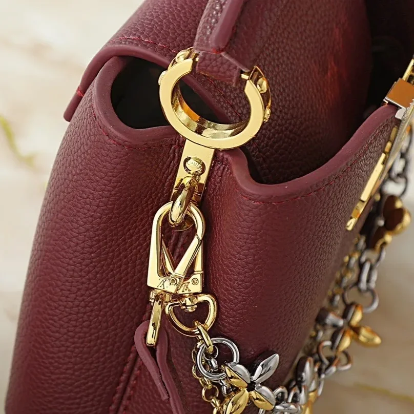 Louis Vuitton Capucines Mini Top Handle Bag / Plum Purple Silver/ Gold Hardware