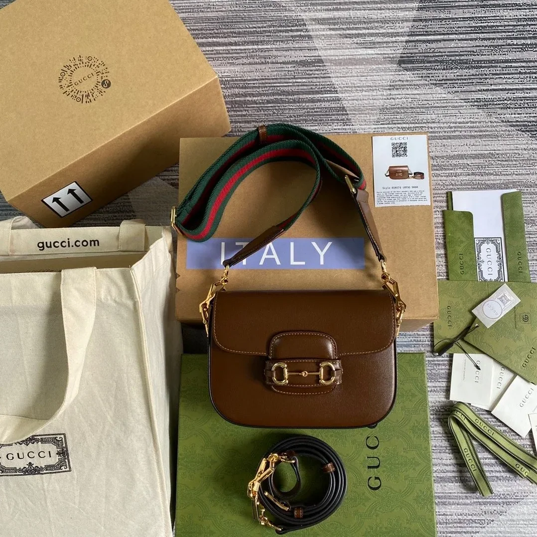 Gucci Horsebit 1955 GG Mini Bag Brown
