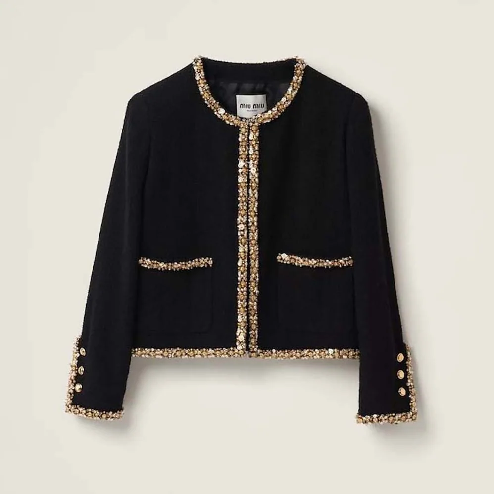 Miu Miu Single-breasted Tweed Jacket-MH1898_139N_F0002 for Women Miu Miu Single-breasted Tweed Jacket-MH1898_139N_F0002 for Women