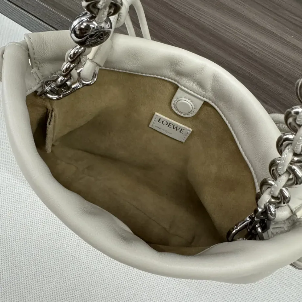 Loewe Mini Flamenco Purse Bag in Mellow Nappa Lambskin for Unisex in Sea Salt Loewe Mini Flamenco Purse Bag in Mellow Nappa Lambskin for Unisex in Sea Salt