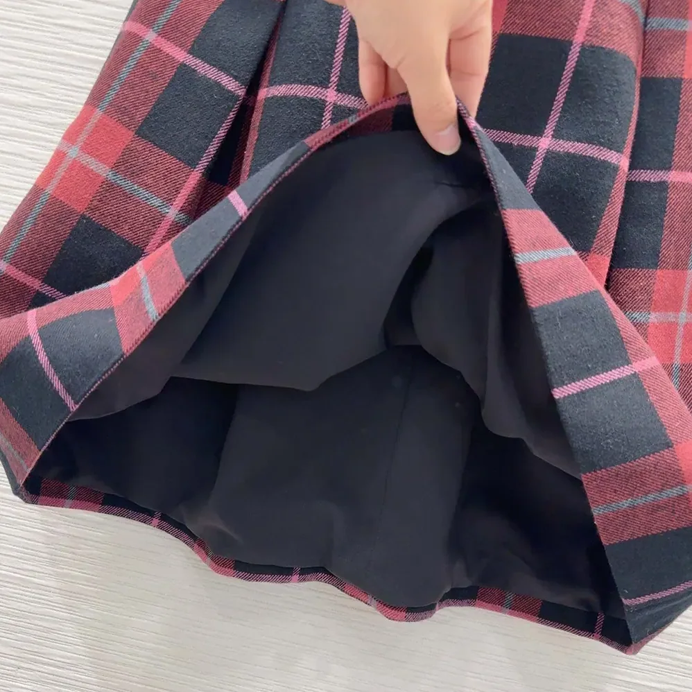 Dior Short Belted Dress Pink Gray and White Check'n'Dior Virgin Wool for Women Dior Short Belted Dress Pink Gray and White Check'n'Dior Virgin Wool for Women