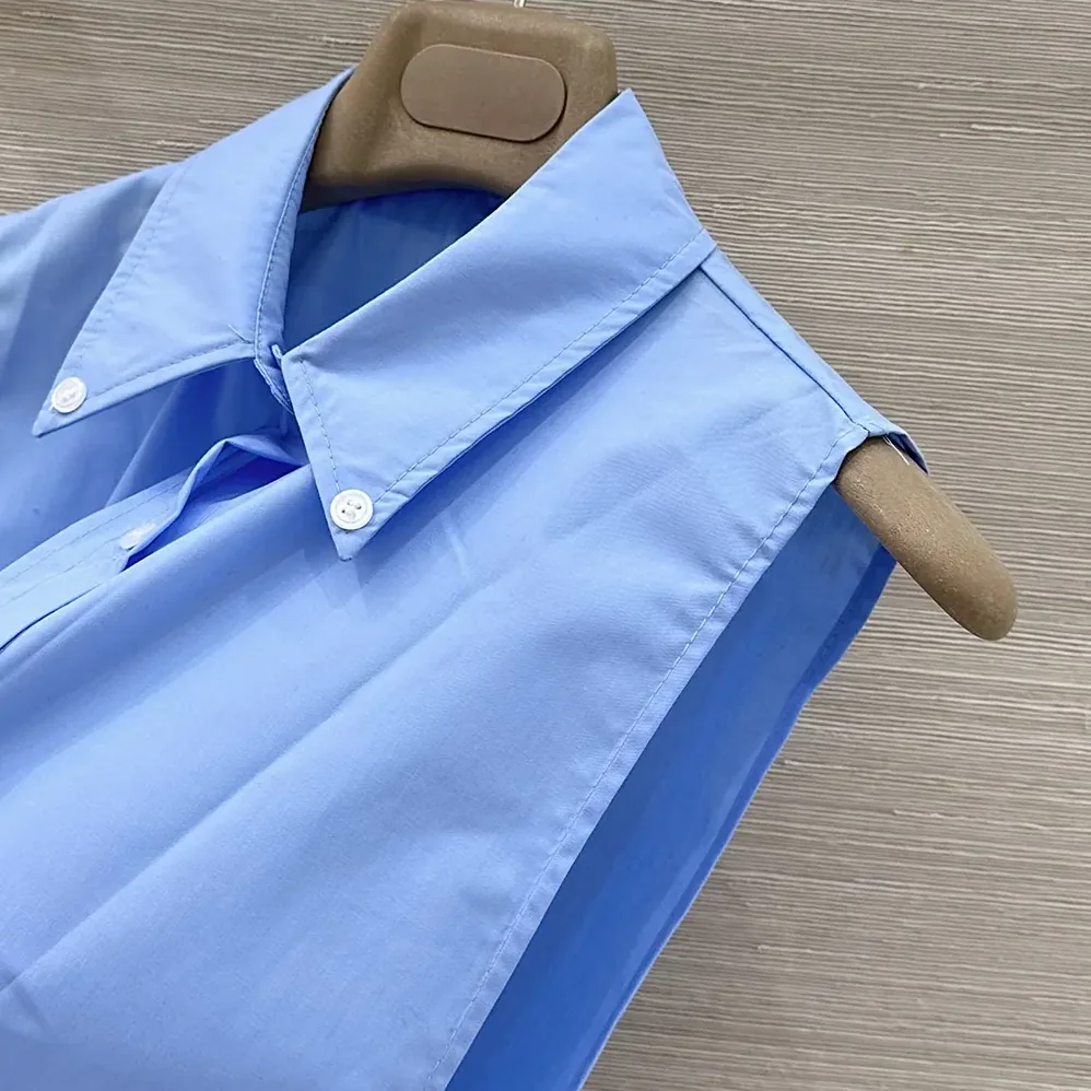 Miu Miu Poplin Shirt for Women in Blue
