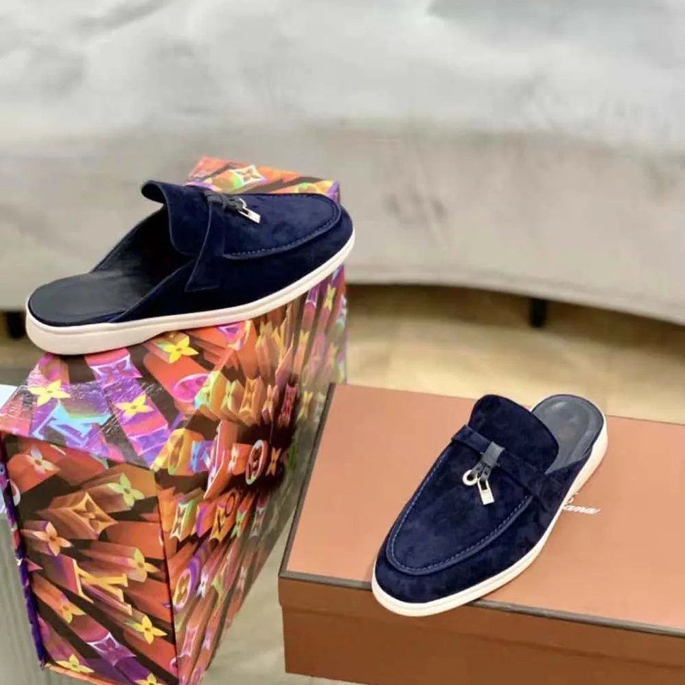 Loro Piana Babouche Charms Walk Loafers for Unisex in Navy