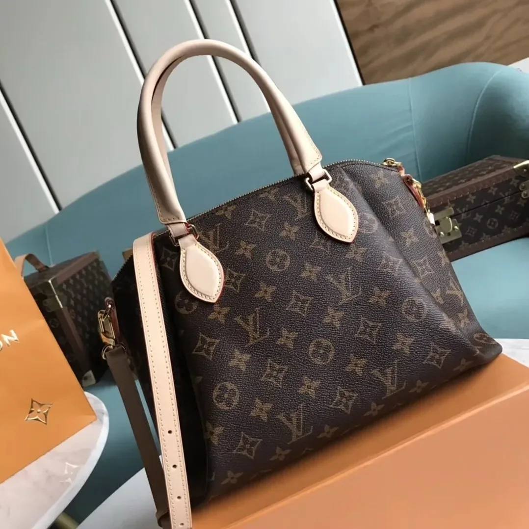 Louis Vuitton Rivoli PM Top Handle Bag in Brown Monogram Gold Hardware