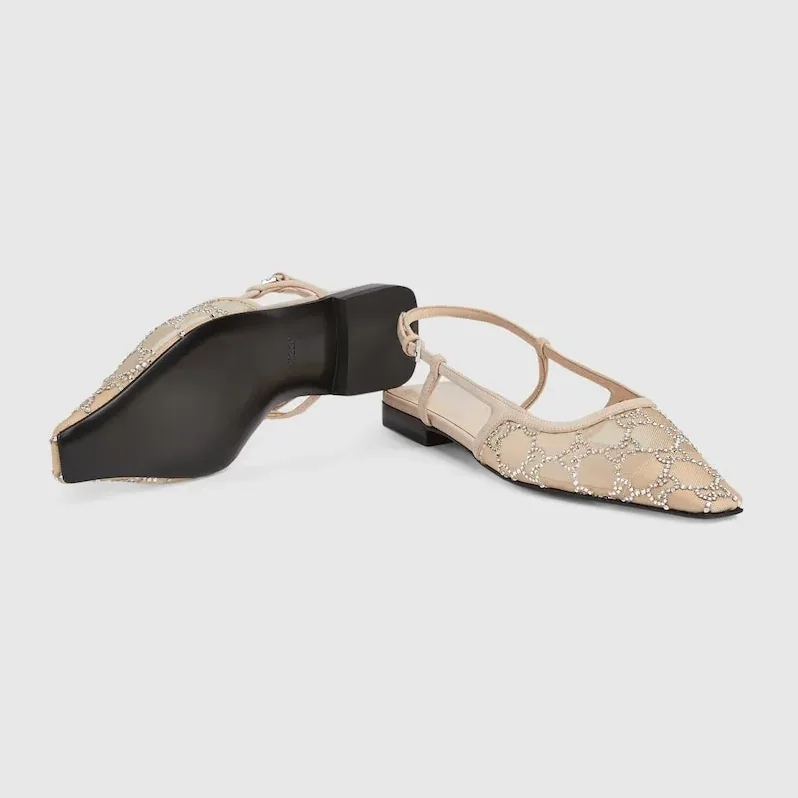 Gucci Slingback Ballet Flat Beige Gucci Slingback Ballet Flat Beige