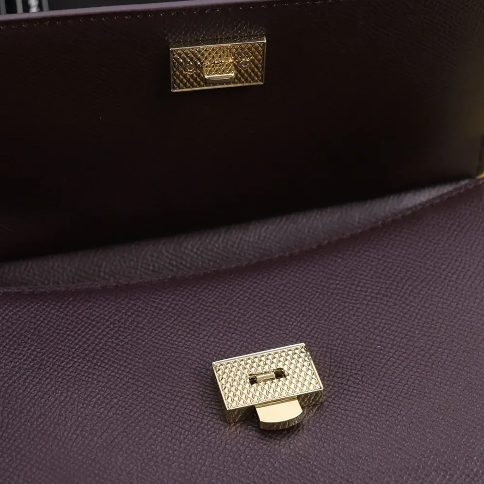 Dolce Gabbana D&G Small Sicily Handbag in Dauphine Calfskin for Women in Burgundy Dolce Gabbana D&G Small Sicily Handbag in Dauphine Calfskin for Women in Burgundy