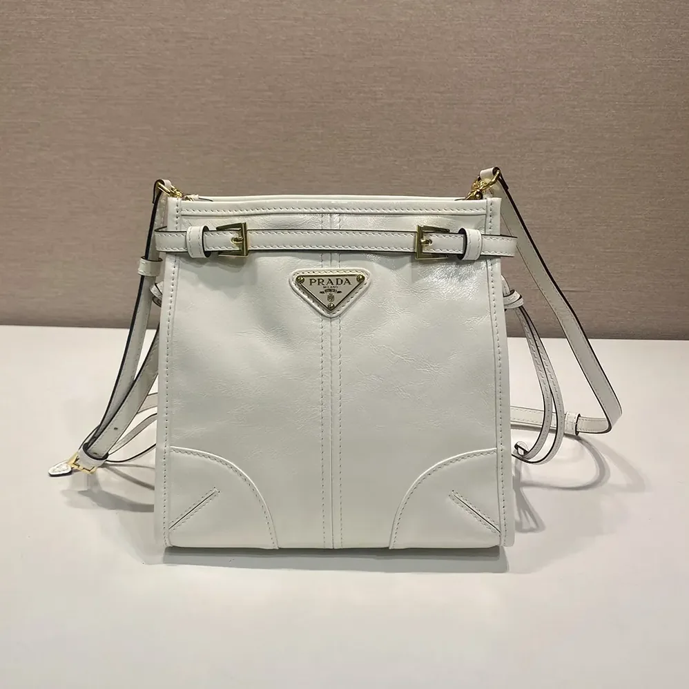 Prada Bonnie Leather Mini Shoulder Bag for Women in White Prada Bonnie Leather Mini Shoulder Bag for Women in White