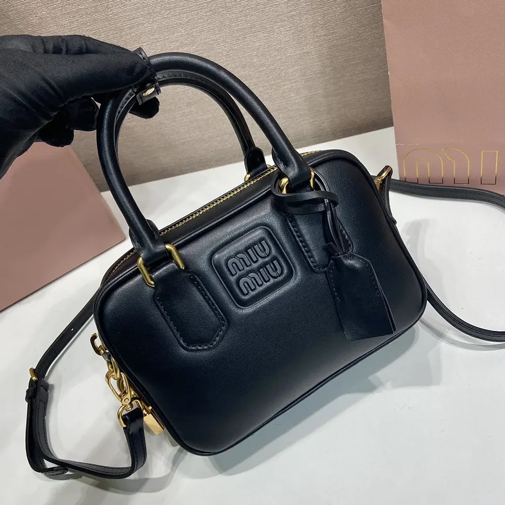 Miu Miu Arcadie Leather Bag for Women in Black