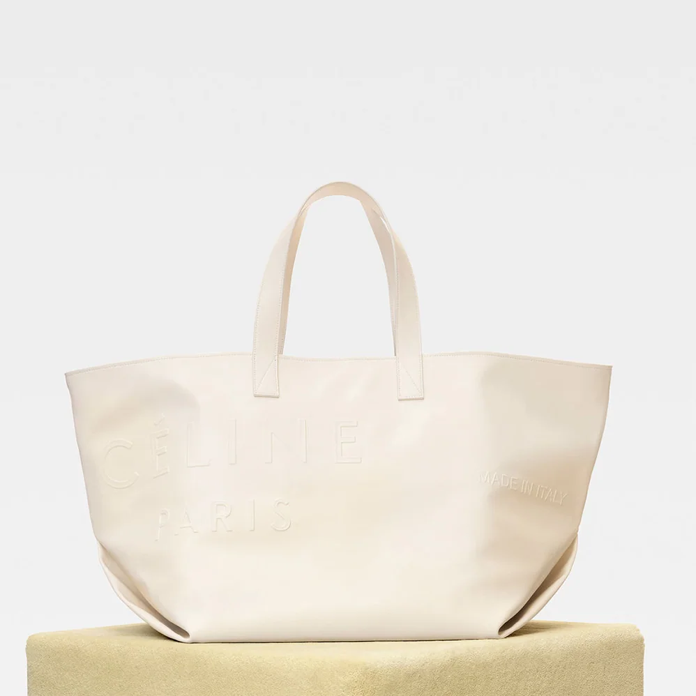 Celine Medium Made in Tote in Leather for Women in White