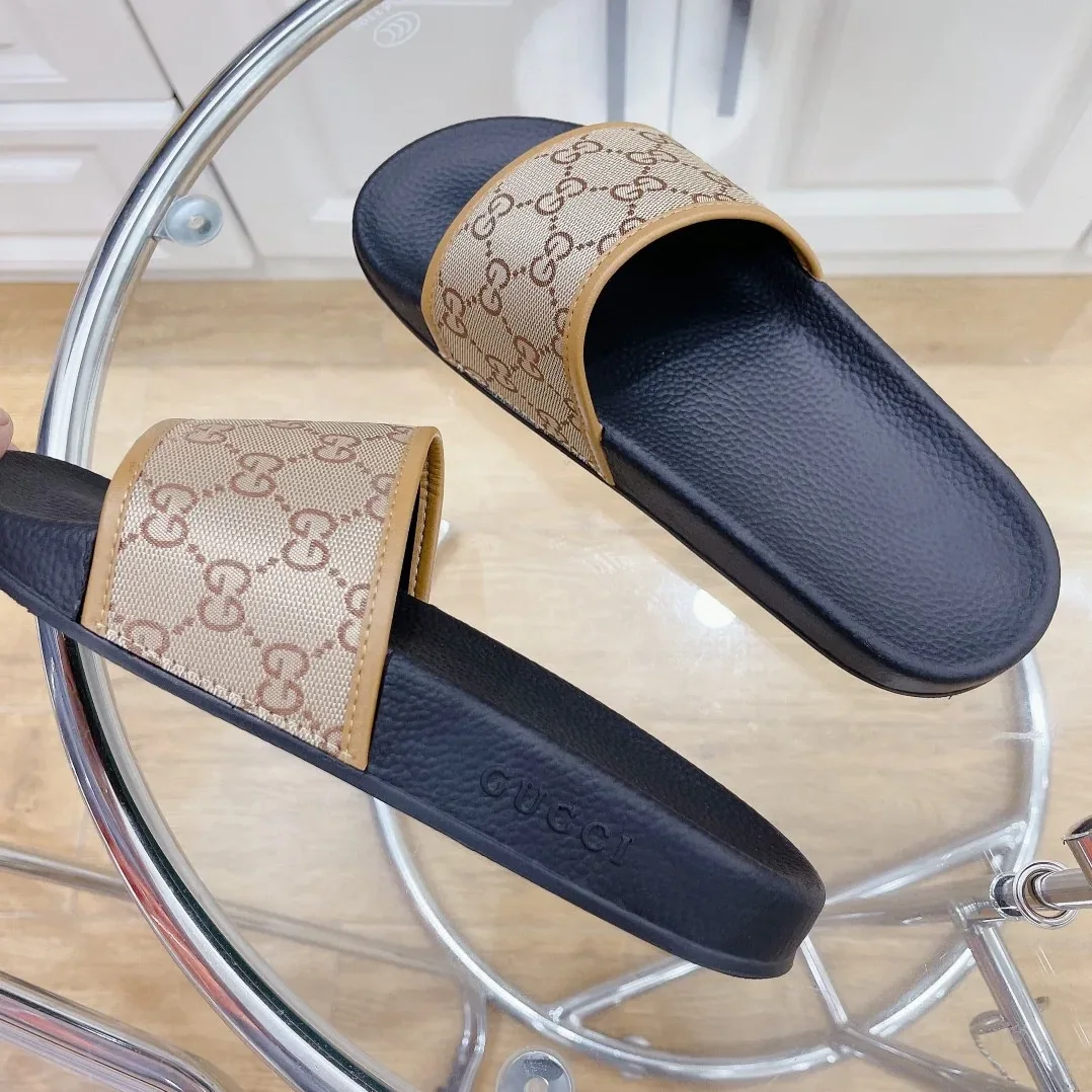 Gucci GG Slide Sandal Black And Brown for Women Gucci GG Slide Sandal Black And Brown for Women