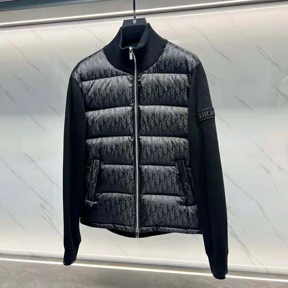 Dior Oblique Jacket Black Wool Knit for Men