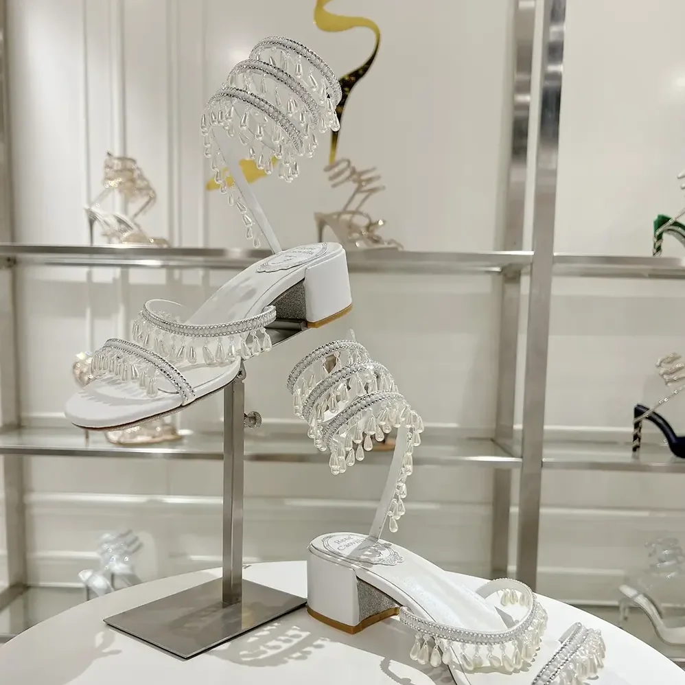 Rene Caovilla Chandelier Ivory Sandal 40 for Women Rene Caovilla Chandelier Ivory Sandal 40 for Women