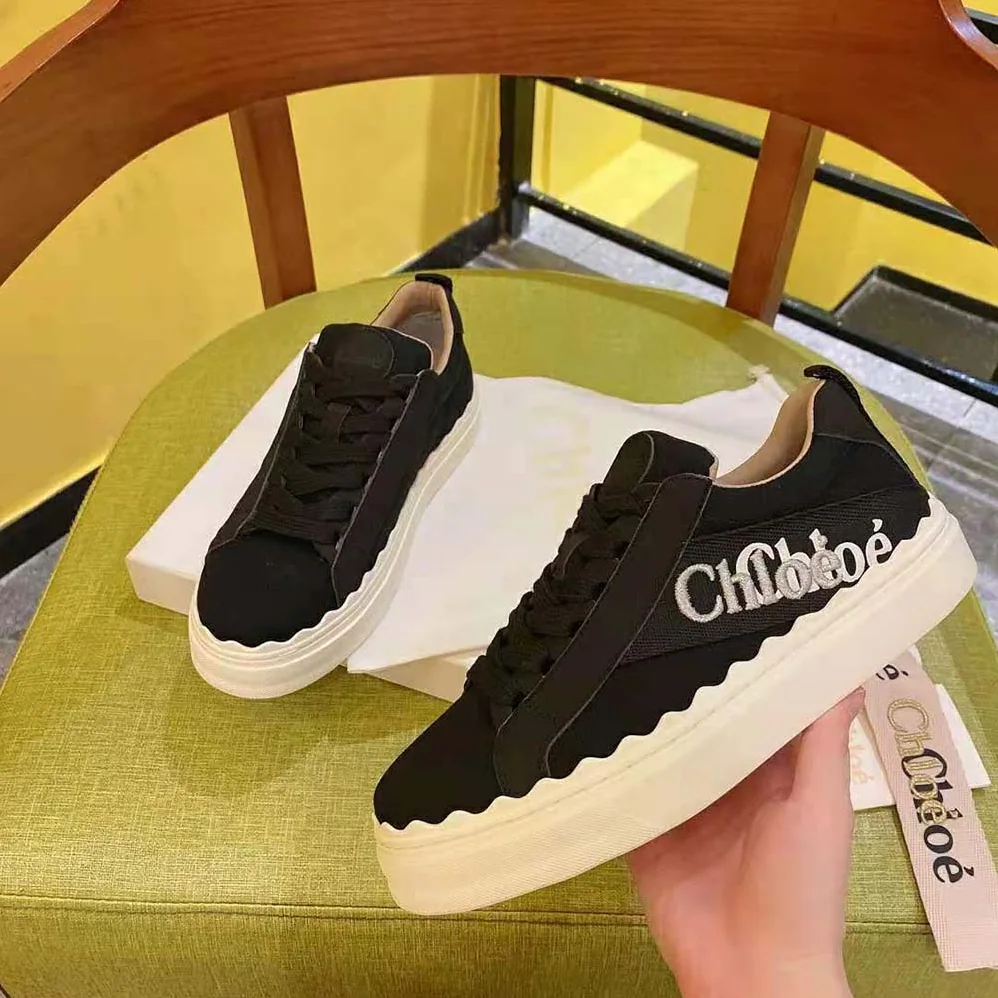 Chloe Lauren Sneaker in Embroidered Canvas for Women in Black Chloe Lauren Sneaker in Embroidered Canvas for Women in Black