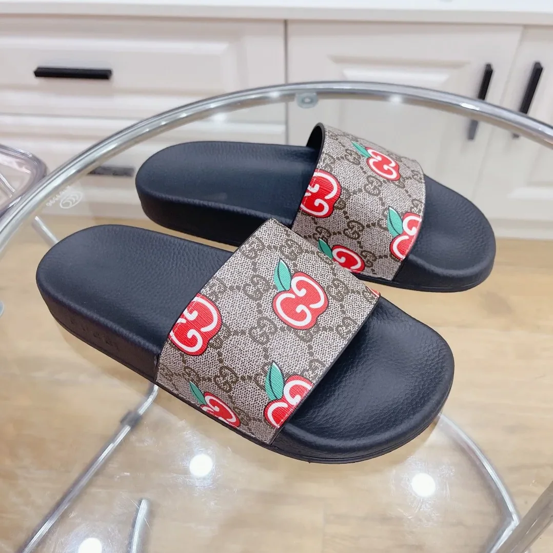 Gucci Slide Sandal With GG Apple Black for Women Gucci Slide Sandal With GG Apple Black for Women