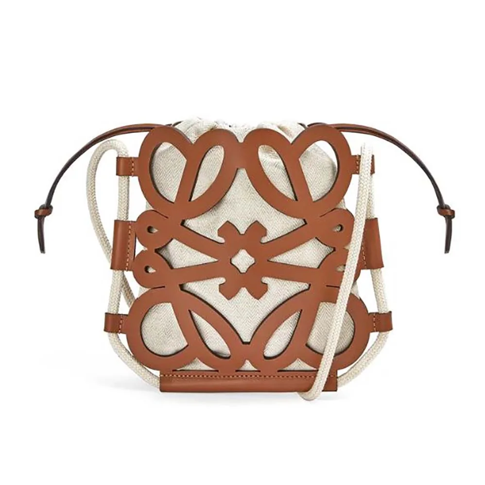 Loewe Anagram Cut-out Crossbody in Classic Calfskin and Canvas for Women